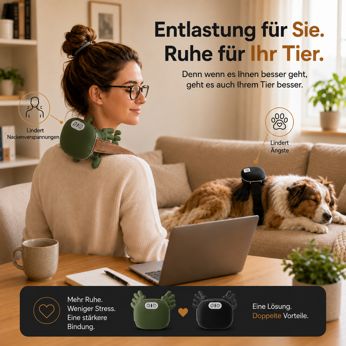 Evorin™ Beruhigungsmassagegerät: Für Haustiere & Menschen