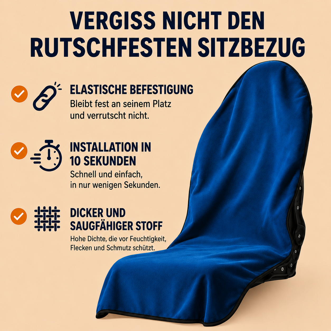 Wasserdichter Autositzbezug Evorin – DoubleProtection™-Technologie