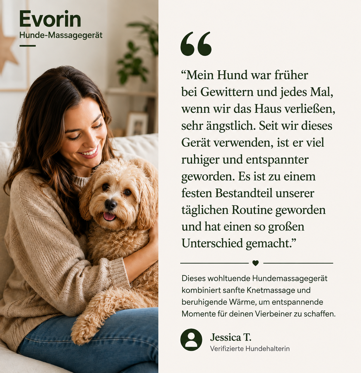 Evorin™ Beruhigungsmassagegerät: Für Haustiere & Menschen