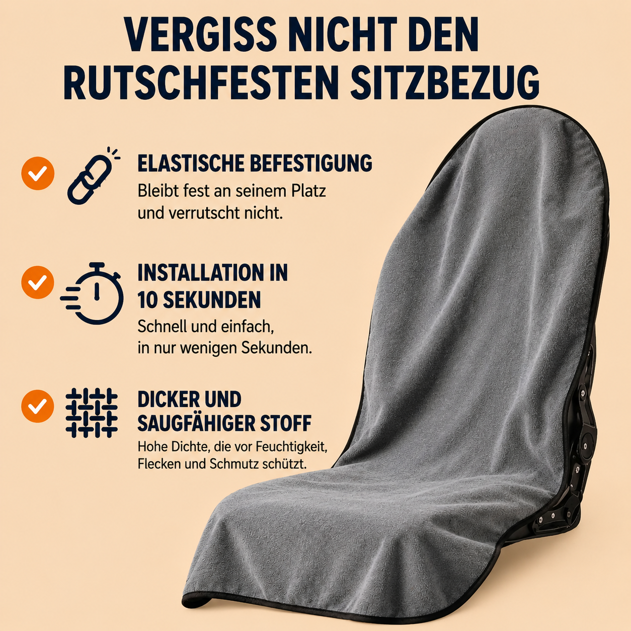 Wasserdichter Autositzbezug Evorin – DoubleProtection™-Technologie
