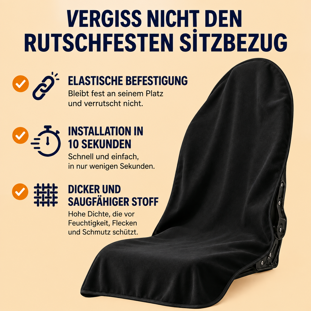 Wasserdichter Autositzbezug Evorin – DoubleProtection™-Technologie